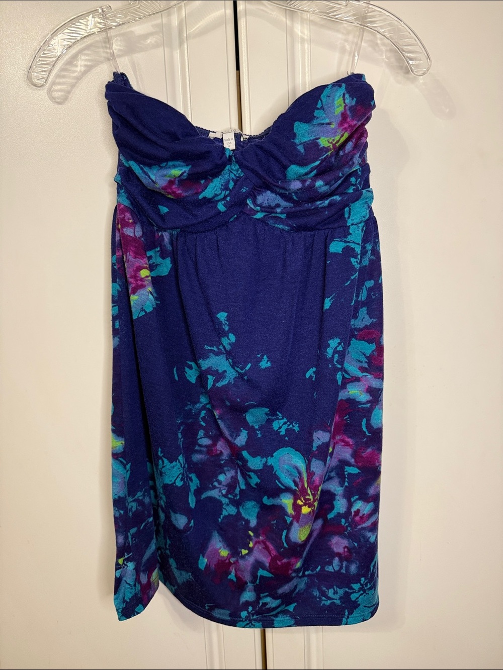 Delia's Purple Floral Strapless Mini Dress | Y2K Sweetheart Neck | Size Small